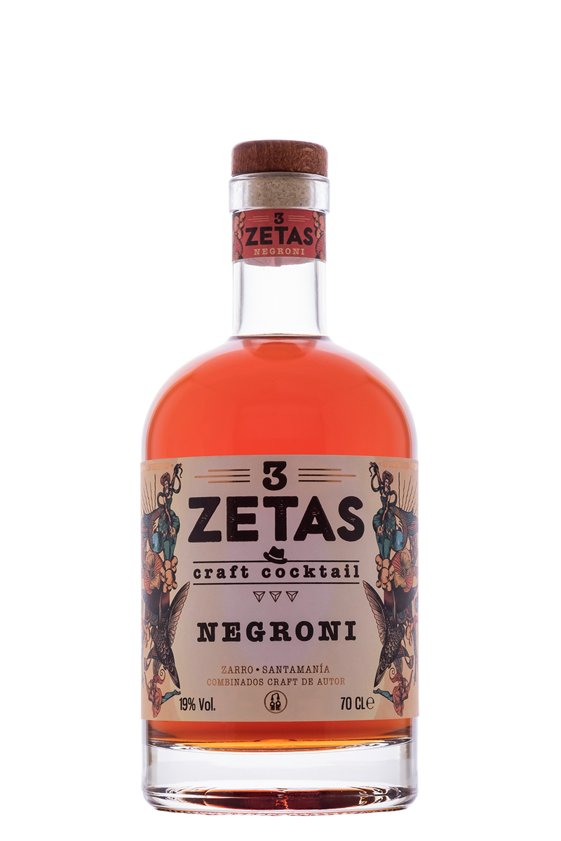 3 ZETAS READY TO DRINK BOTTLED COCKTAIL - NEGRONI - 0,7 LITER - 19% VOL